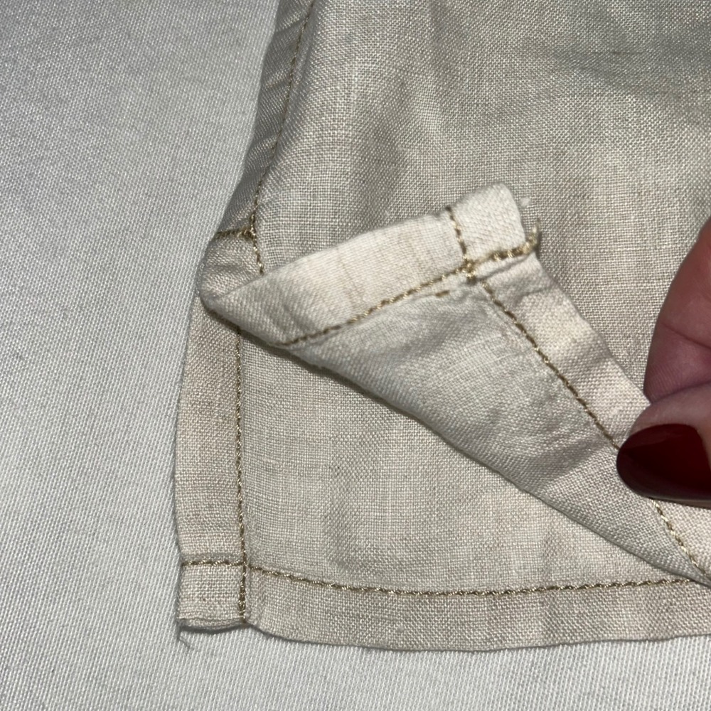 Tommy Bahama Relax Linen Button Up Short Sleeve Camp Shirt Beige‎ Large - Picture 13 of 13
